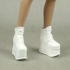 ZY Toys 1/6 Scale Female Glossy White High Platform Wedge Boots